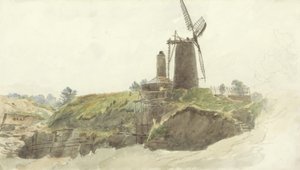 Paysage avec moulin à vent